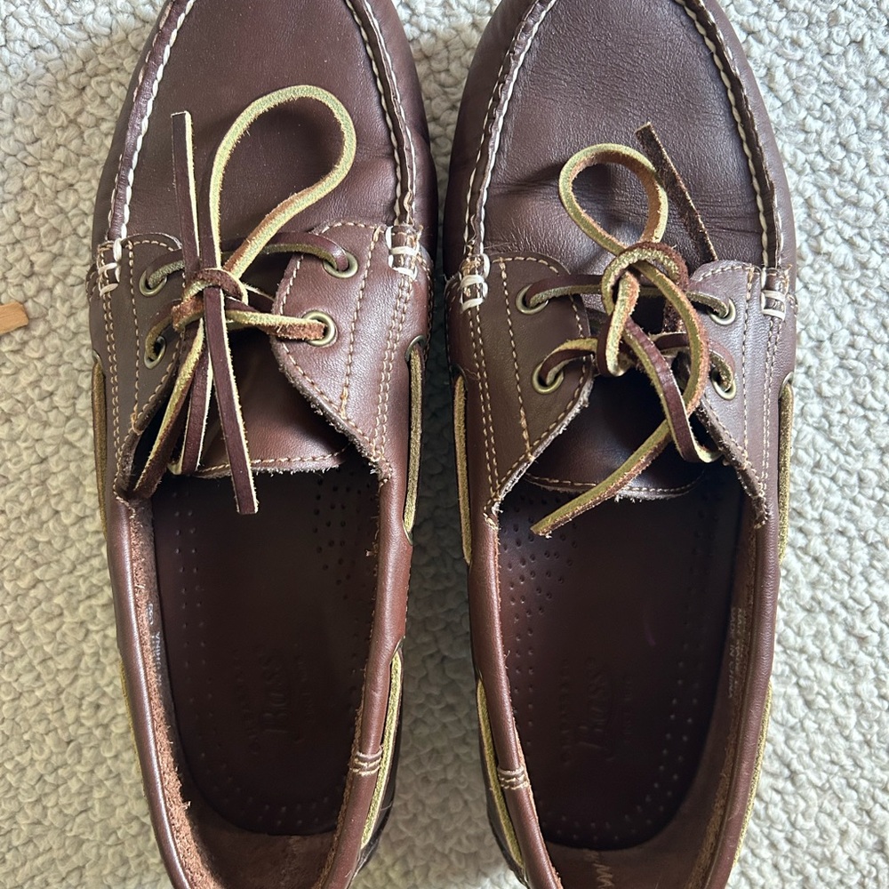 Bass Brown Boat Shoes Moccasin-Style Leather